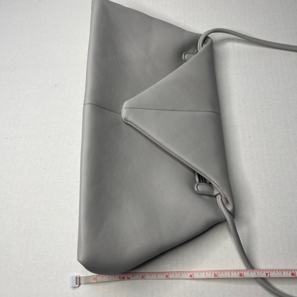 Gray Vegan Leather Flap Handbag - Picture 5 of 10